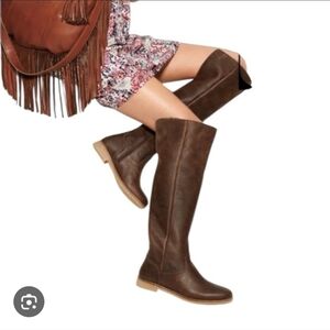 EUC Lucky Brand Brown Knee-High Leather Boots
